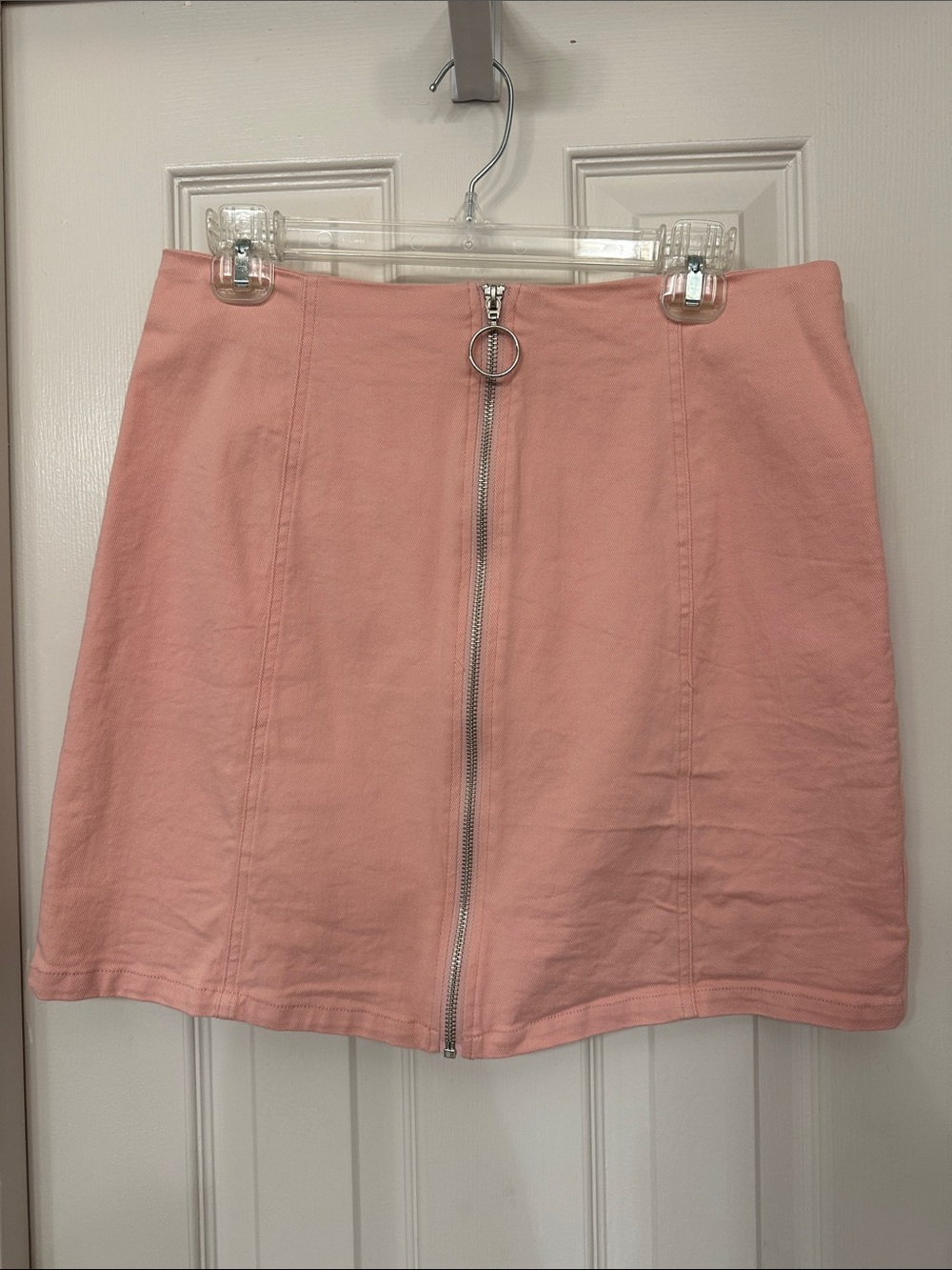 Blue Rain Pink Mini Skirt with Front Zip